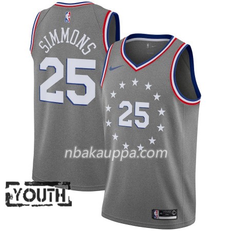 Philadelphia 76ers Ben Simmons 25 2018-19 Nike City Edition Harmaa Pelipaidat Swingman - Lasten
